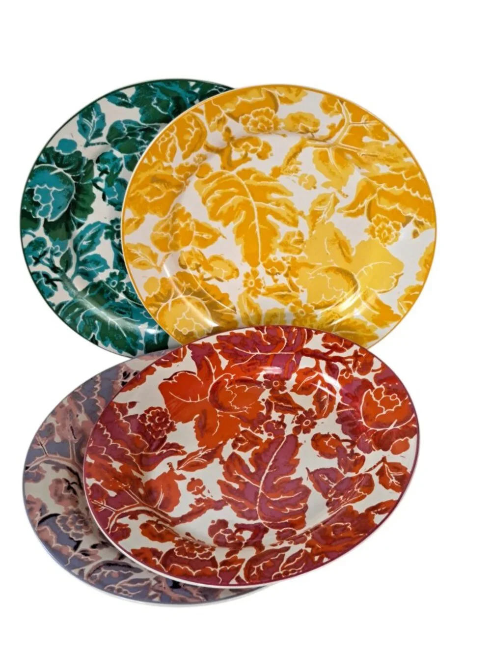 DVF x Target Diane Von Furstenberg 4-Piece Floral Toile Salad Plate Set